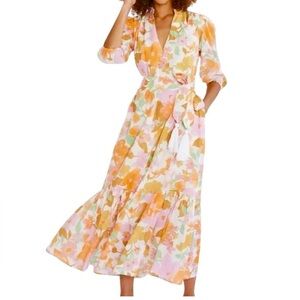 Mille Resort & Travel Vibrant Floral Wrap Maxi Dress Size XXS